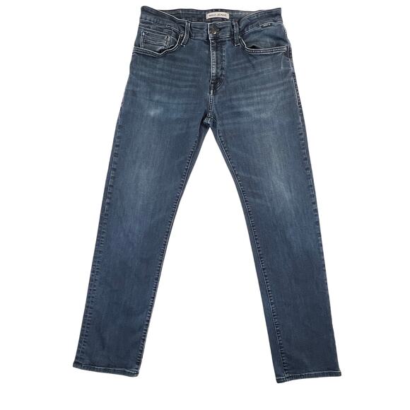 Mavi Zach Straight Leg Mid-Rise Jeans Women 33/32 Dark Wash Stretch Denim - Picture 1 of 13